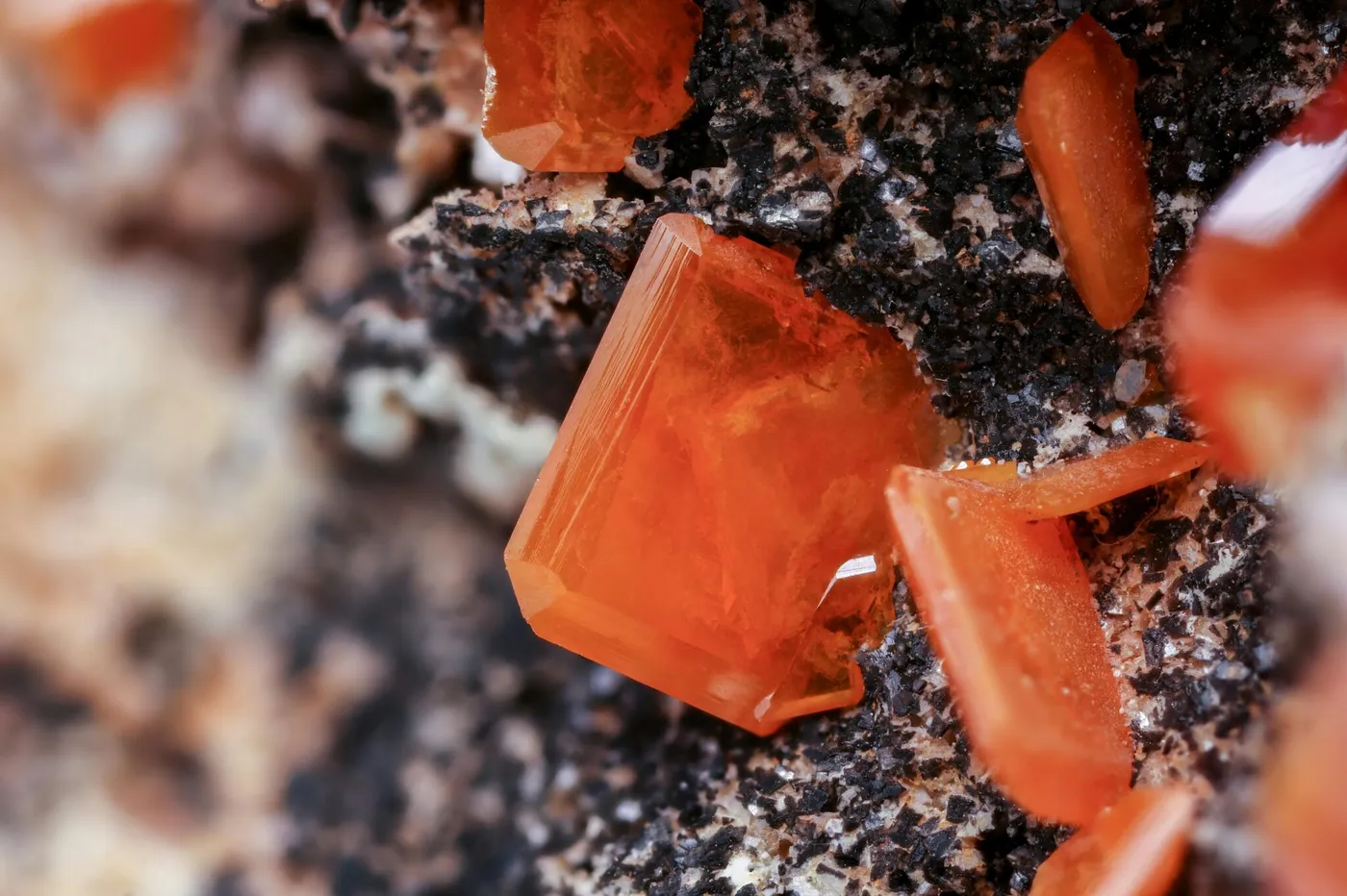 Natural orange crystal formation